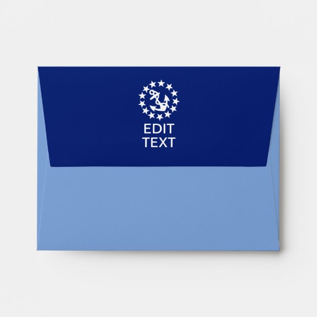 American Nautical Yacht Flag Anchor on Blue Envelopes (Back (Top Flap))