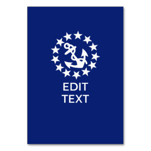 American Nautical Yacht Flag Anchor on Blue Table Number