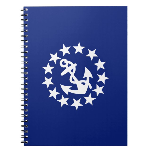American Nautical Yacht Flag Anchor Stars Blue Notebook (Front)