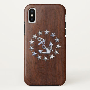American Nautical Yacht Flag Anchor Stars Print iPhone XS Case
