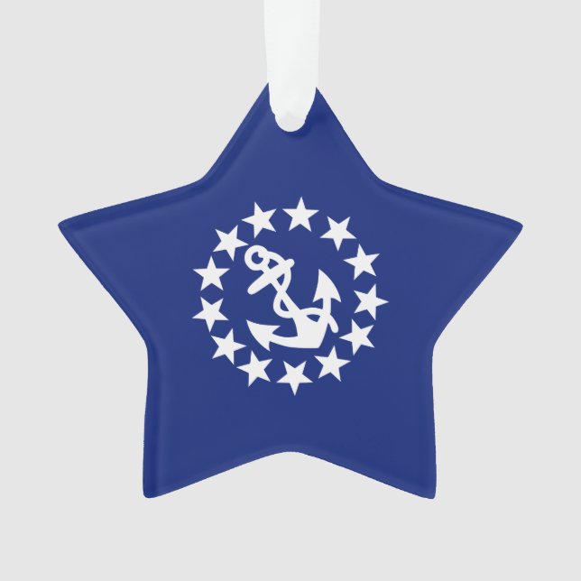 American Nautical Yacht Flag Navy Blue Decor Ornament (Front)