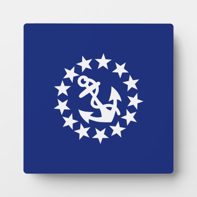 American Nautical Yacht Flag Navy Blue Decor Plaque (Front)