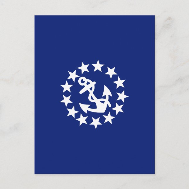 American Nautical Yacht Flag Navy Blue Decor Postcard (Front)