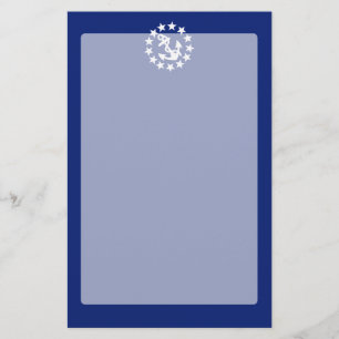 American Nautical Yacht Flag Navy Blue Decor Stationery