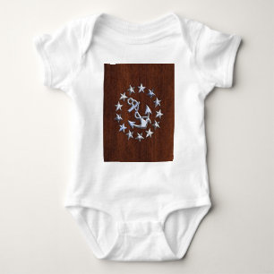 American Nautical Yacht Flag Wet Look Baby Bodysuit