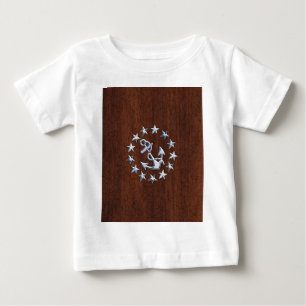 American Nautical Yacht Flag Wet Look Baby T-Shirt