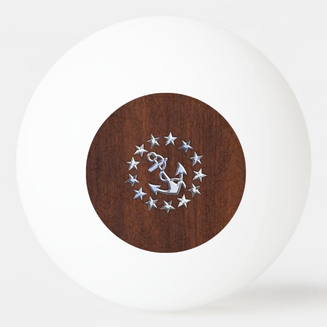 American Nautical Yacht Flag Wet Mahogany Ping Pong Ball (Front)