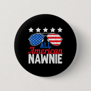 American Nawnie Usa Flag Sungles 4th Of July  6 Cm Round Badge
