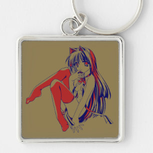 American Neko Catgirl Furry Anime Loli Slave Key Ring