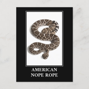 American Nope Rope - Rattlesnake Snake Danger Postcard
