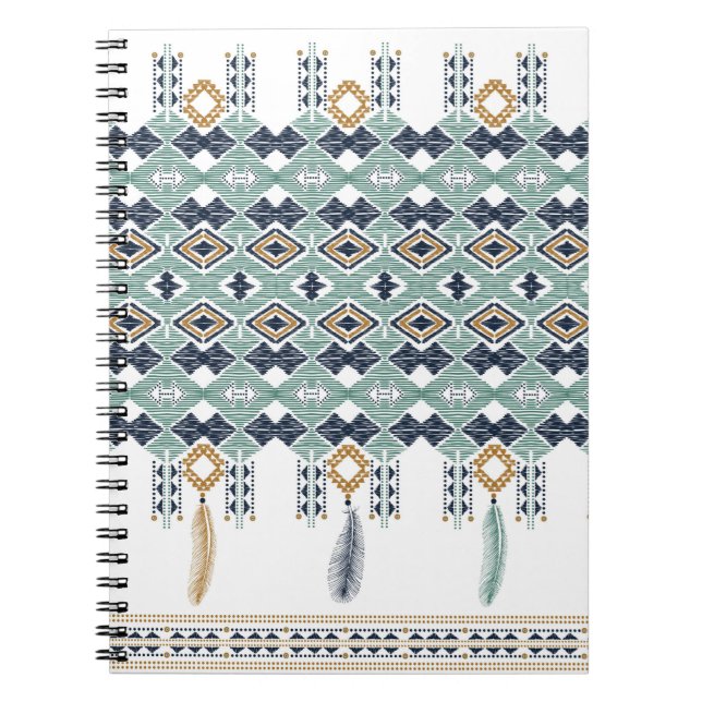 American north indian geometry seamless border. Na Notebook (Front)