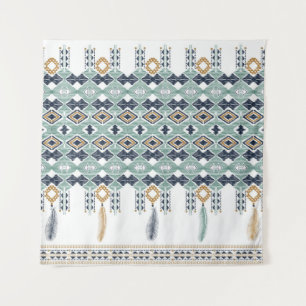 American north indian geometry seamless border. Na Tapestry