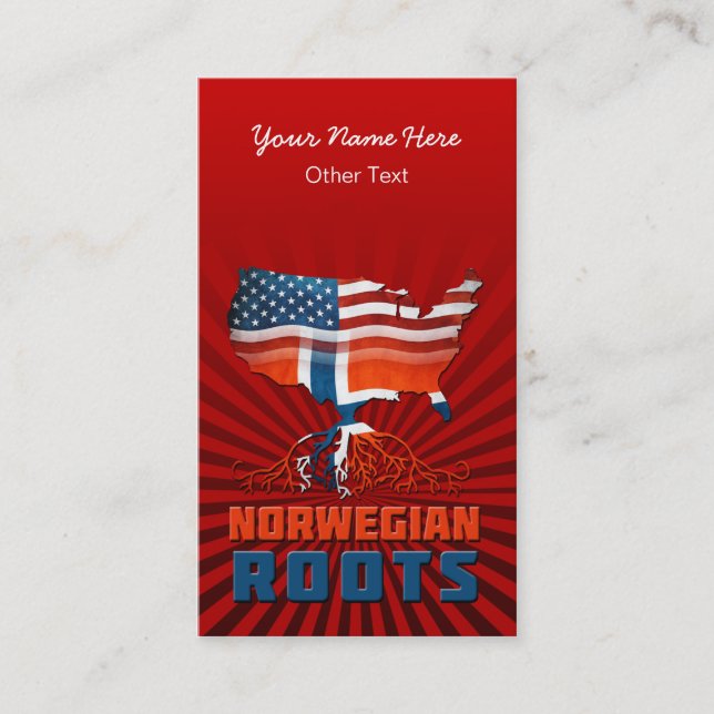 American Norwegian Roots Business Cards (Front)