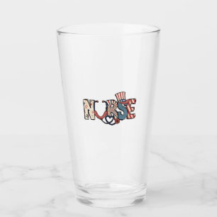 American Nurse 4th of July Patriotic USA Flag Nurs Glass