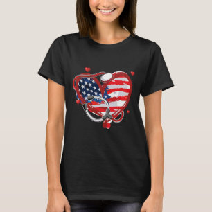 American Nurse 4th Of July Patriotic Usa Flag Nurs T-Shirt