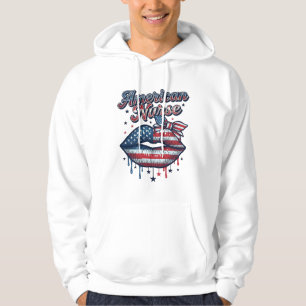 American Nurse Patriotic Lips Vector Shirt Design_