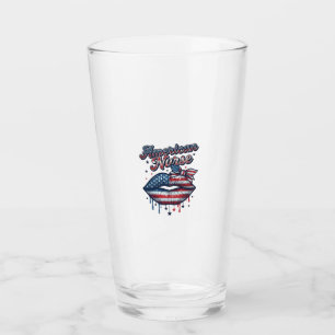 American Nurse Patriotic Lips Vector Shirt Design_ Glass