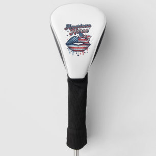 American Nurse Patriotic Lips Vector Shirt Design_ Golf Head Cover