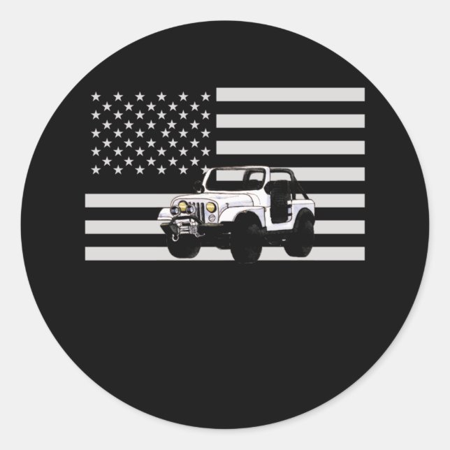 American Off Roading Off Road USA Flag Classic Round Sticker (Front)