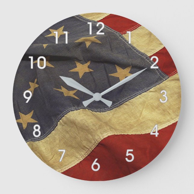 AMERICAN OLD FLAG LARGE CLOCK (Front)