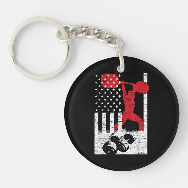 American Olympic Weightlifting Key Ring (Front)