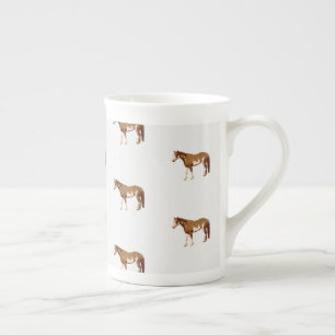 American Paint Horse Equestrian Watercolor Bone China Mug