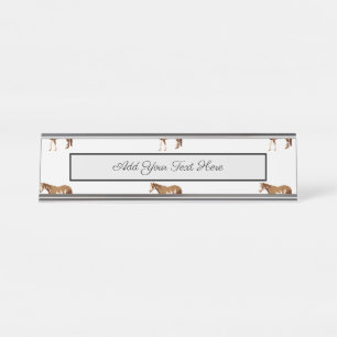 American Paint Horse Equestrian Watercolor Desk Name Plate