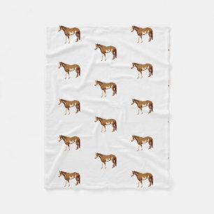 American Paint Horse Equestrian Watercolor Fleece Blanket