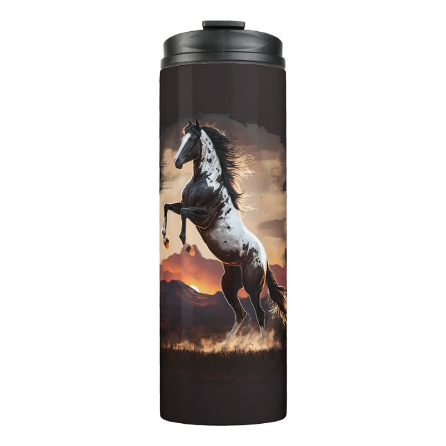 American Paint Horse Rearing at Sundown Tumbler (Front)