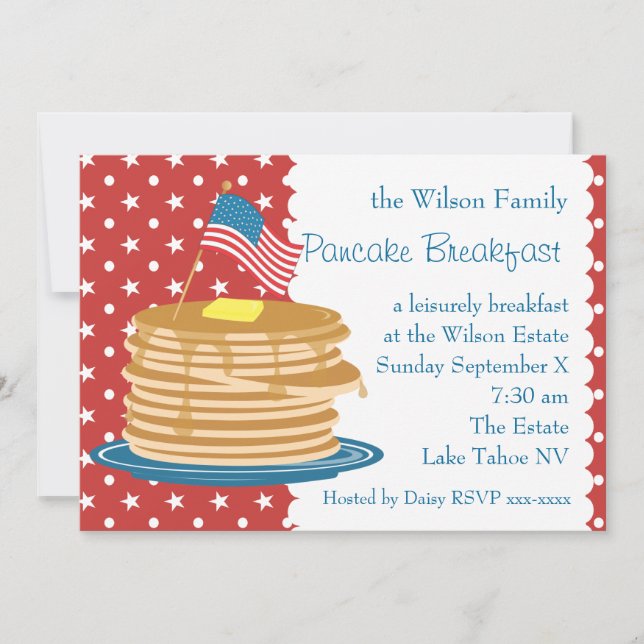 American Pancake Breakfast Invitation (Front)