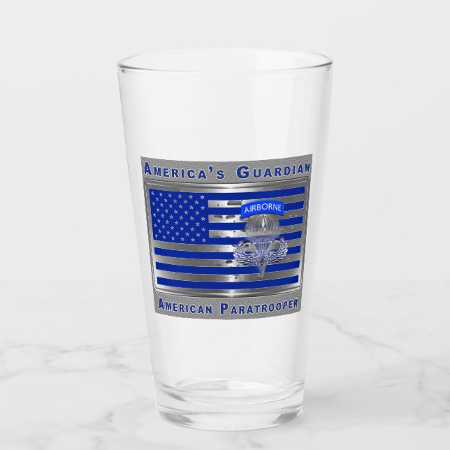 American Paratrooper Steel US Flag Glass (Front)