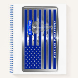 American Paratrooper with Flag Notebook