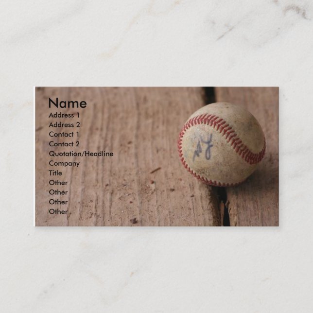 American Past Time Business Card (Front)