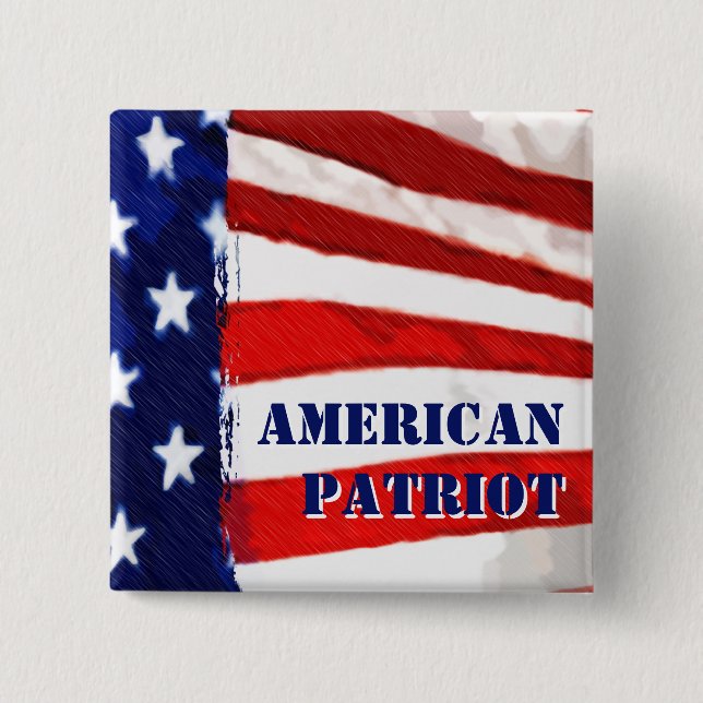 American Patriot 15 Cm Square Badge (Front)