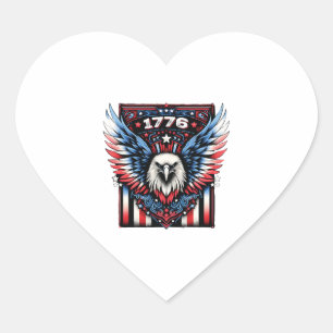 American Patriot 1776 Eagle Design Collections Heart Sticker
