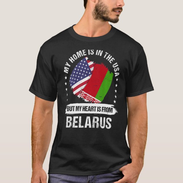 American Patriot Belarus Flag American Belarusian  T-Shirt (Front)