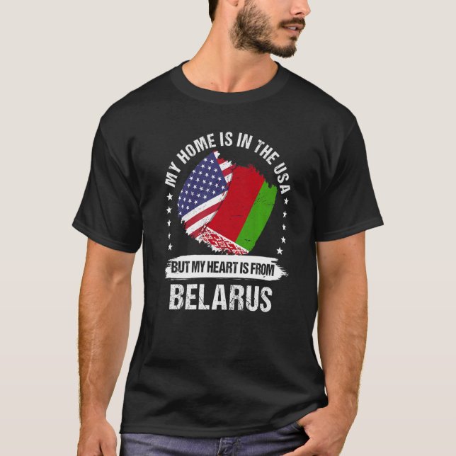 American Patriot Belarus Flag American Belarusian  T-Shirt (Front)