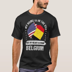 American Patriot Belgium Flag American Belgian Roo T-Shirt