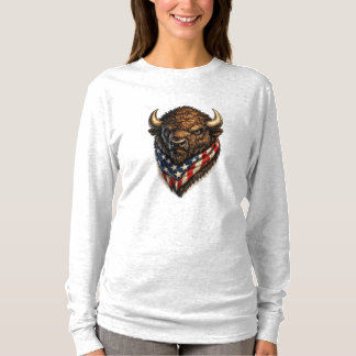 American Patriot Buffalo Head Graphic T-Shirt