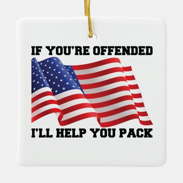 American patriot  ceramic ornament (Front)