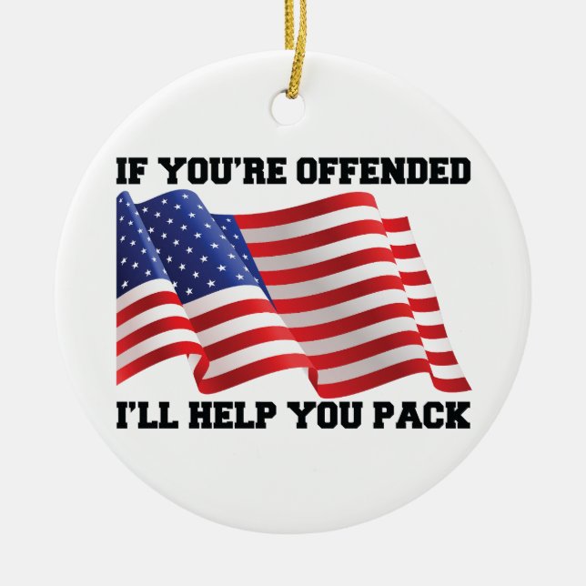 American patriot  ceramic tree decoration (Front)