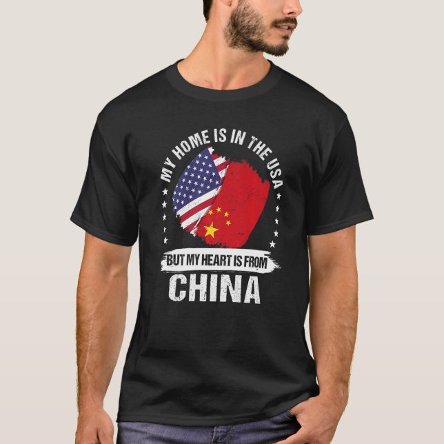 American Patriot China Flag American Chinese Roots T-Shirt (Front)