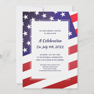American Patriot Classic 4th of July US Flag Invitation