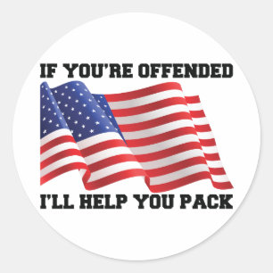 American patriot  classic round sticker