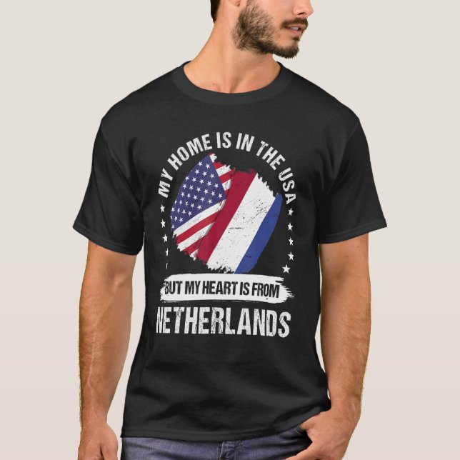 American Patriot Dutch Flag American Netherlands R T-Shirt (Front)