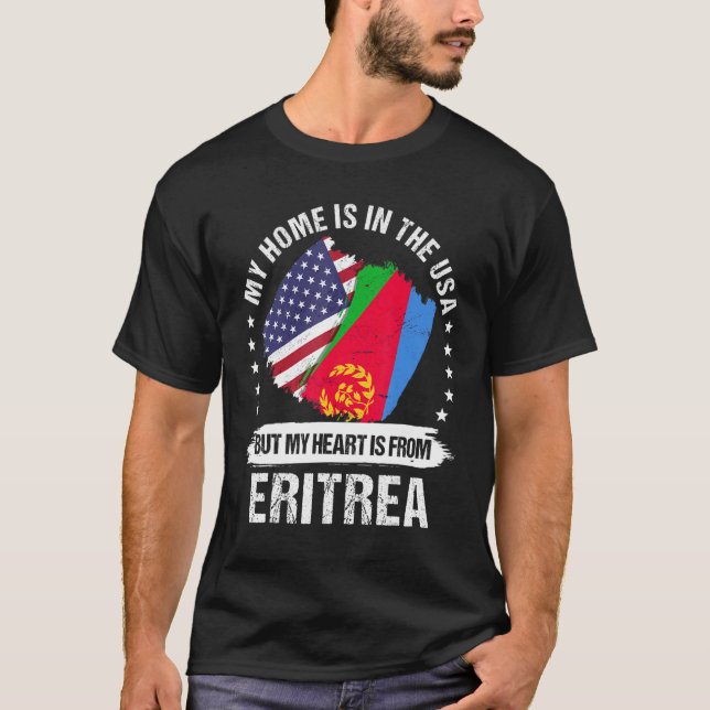American Patriot Eritrea Flag American Eritrean Ro T-Shirt (Front)