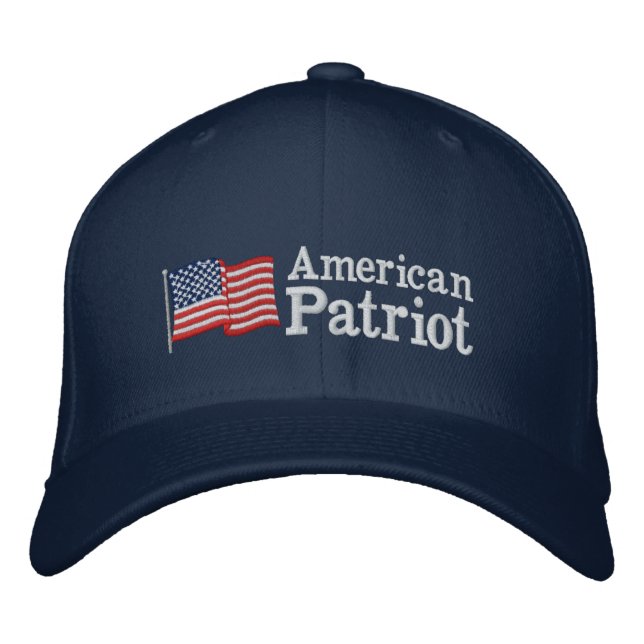 American Patriot Flag B Embroidered Hat (Front)