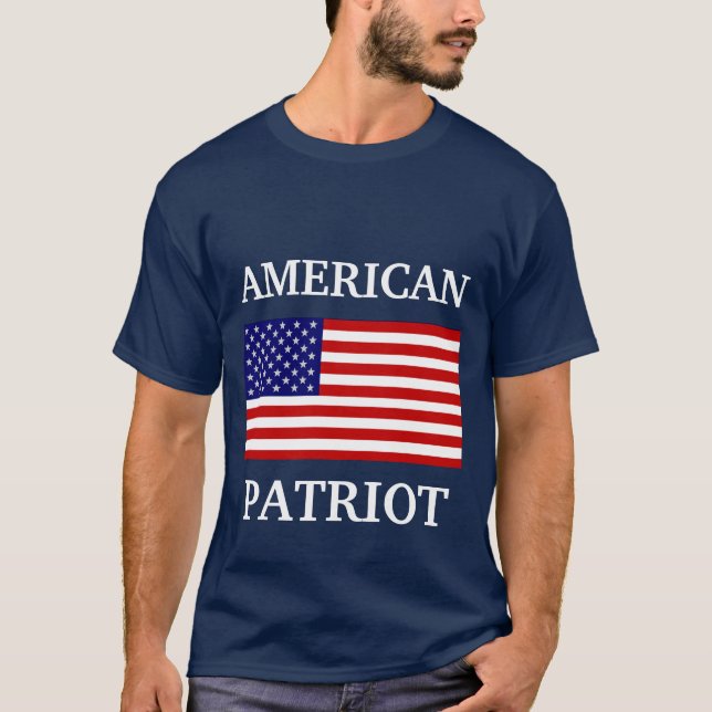 American Patriot Flag  Mens Navy Blue T-shirt (Front)