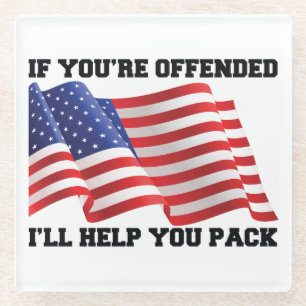 American patriot glass coaster