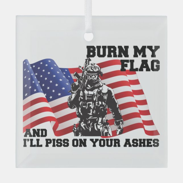 American Patriot Glass Tree Decoration (Front)
